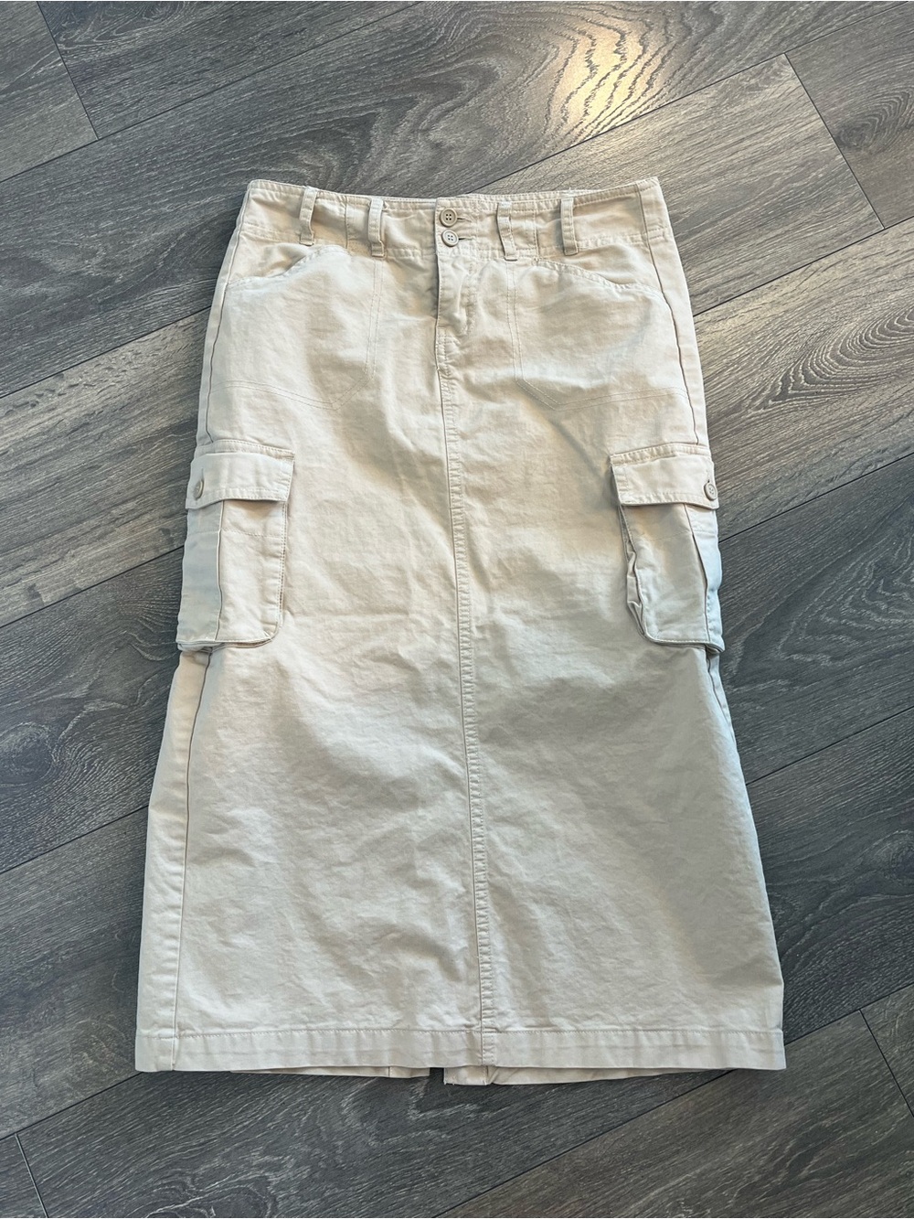 Brandy Melville Beige Cargo Midi Skirt